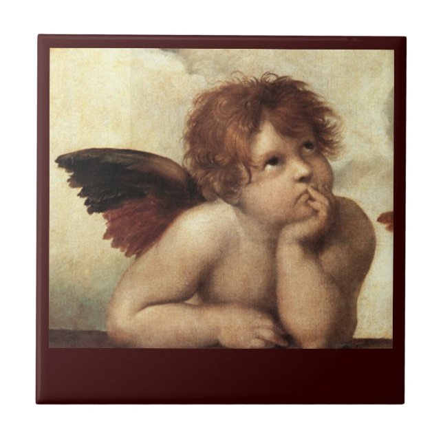 ANGEL / Winged Cherub Kakelplatta (Framsidan)