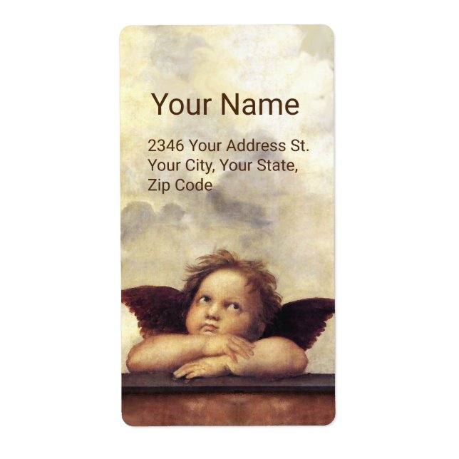 ANGEL/Winged Cherub och Clouds ,Raffaello Sanzio Fraktsedel (Framsidan)