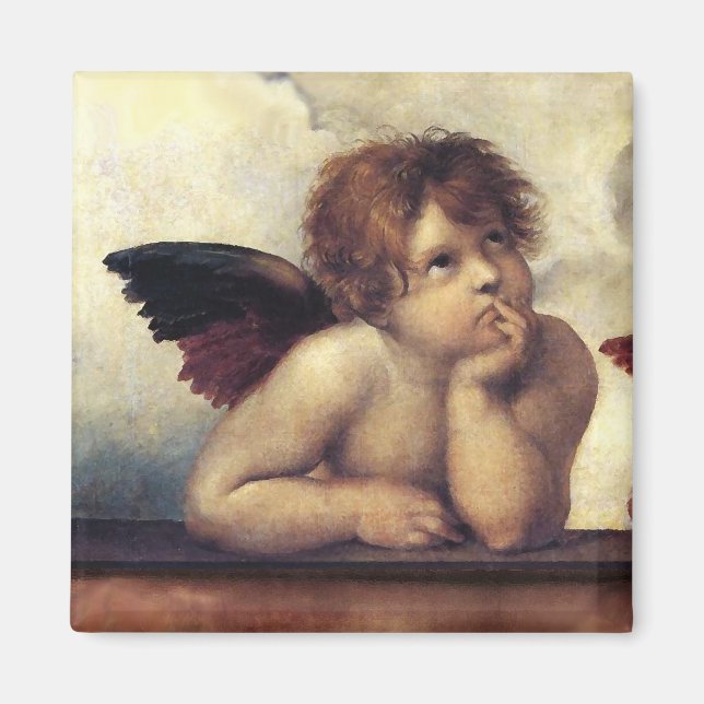 ANGEL / Winged Cherub Raffaello Sanzio Magnet (Framsidan)