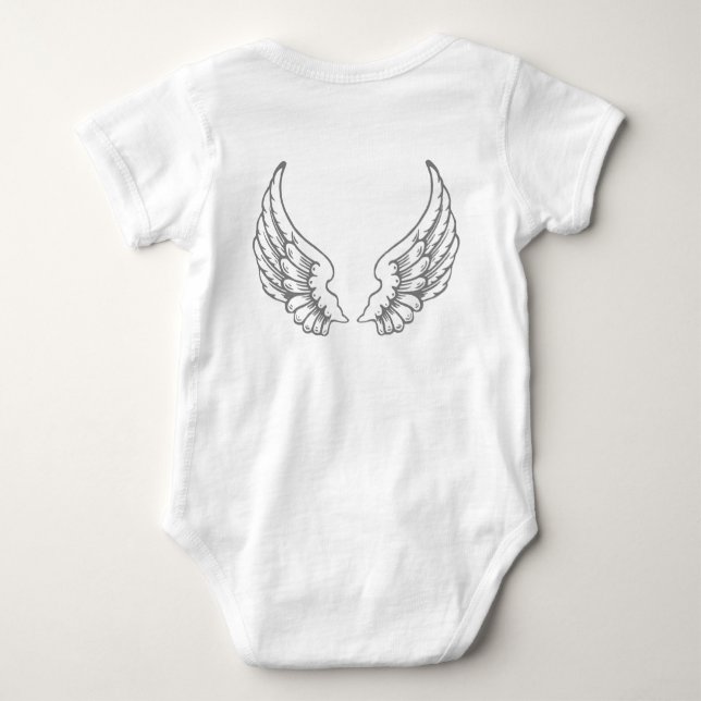 Angel Wings Baby Bodykosty Gray Tee (Baksida)