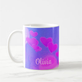 Angel Work Tack Quote Rosa Hearts Art Monogram Kaffemugg