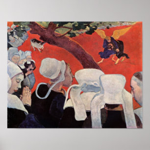 Angel Wrestling med Jacob, Paul Gauguin Poster