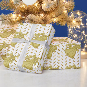 Angel zigzag white guld firande katolik presentpapper