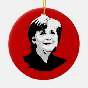 Angela Merkel Julgransprydnad Keramik