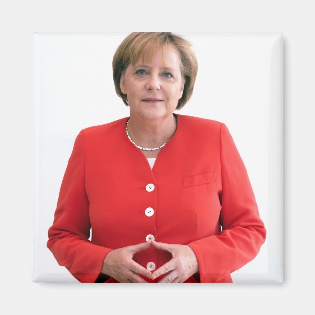 Angela Merkel Porträtt Magnet (Framsidan)