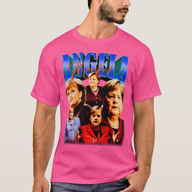 Angela Merkel Vintage Stil T Shirt (Framsida)