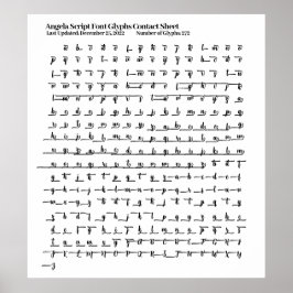Angela Script Font Glyphs Contact Lakan Poster