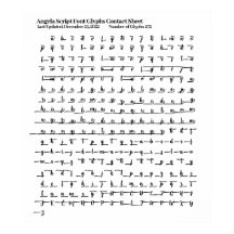 Angela Script-teckensnitt Glyfer Kontaktdokument