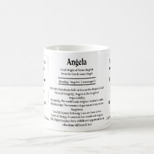 Angela, ursprung och det menande och ditt foto kaffemugg