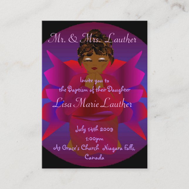 Ängelbabydop mig visitkort (Framsida)