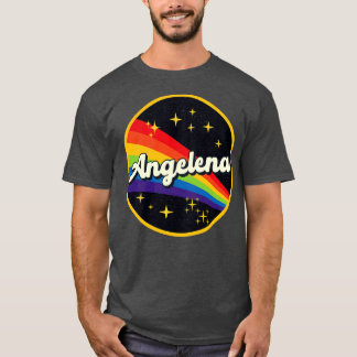 Angelena Rainbow in Space Vintage Stil T Shirt
