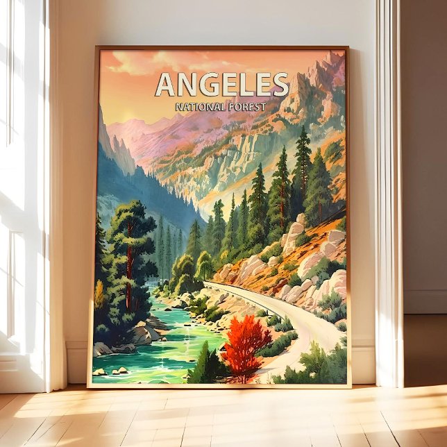 Angeles National Forest Affisch Konsttryck, Retro  (Skapare uppladdad)