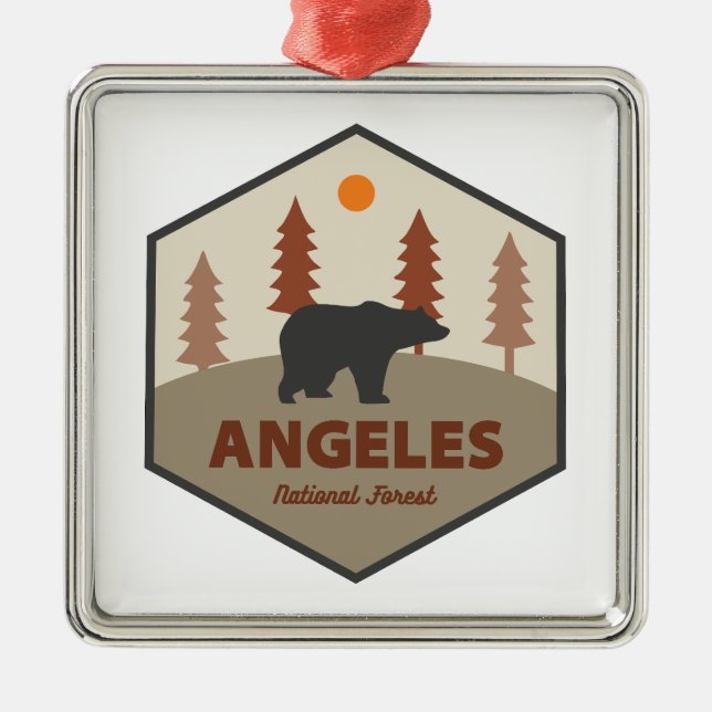 Angeles National Forest California Bear Julgransprydnad Metall (Framsidan)