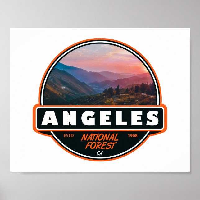 Angeles National Forest California Emblem Poster (Framsidan)