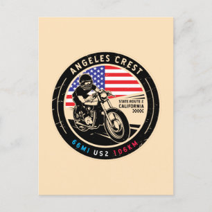 Angeles Vapensköld Highway California Motorcycle Vykort