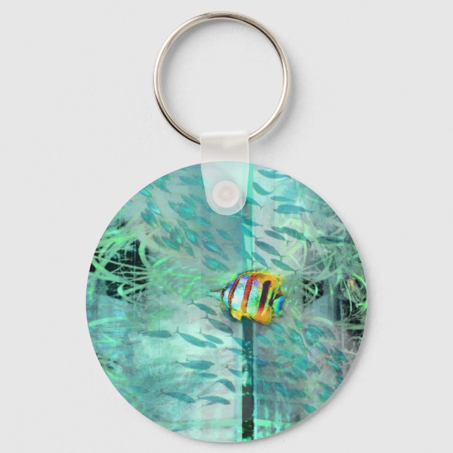 Angelfish 'bra art' kollage keychain nyckelring (Framsida)