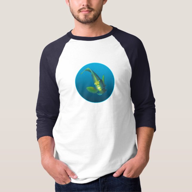 Angelfish - design på övertoningsblå bakgrund | t shirt (Framsida)