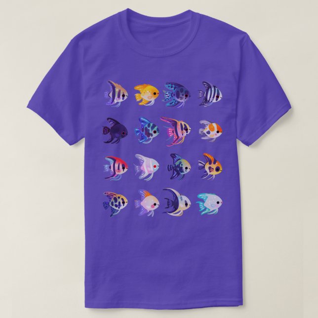 Angelfish sötvatten, ingen text eller ljus t shirt (Design framsida)