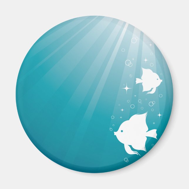 Angelfish Swimming i Sunbeam Magnet (Framsidan)