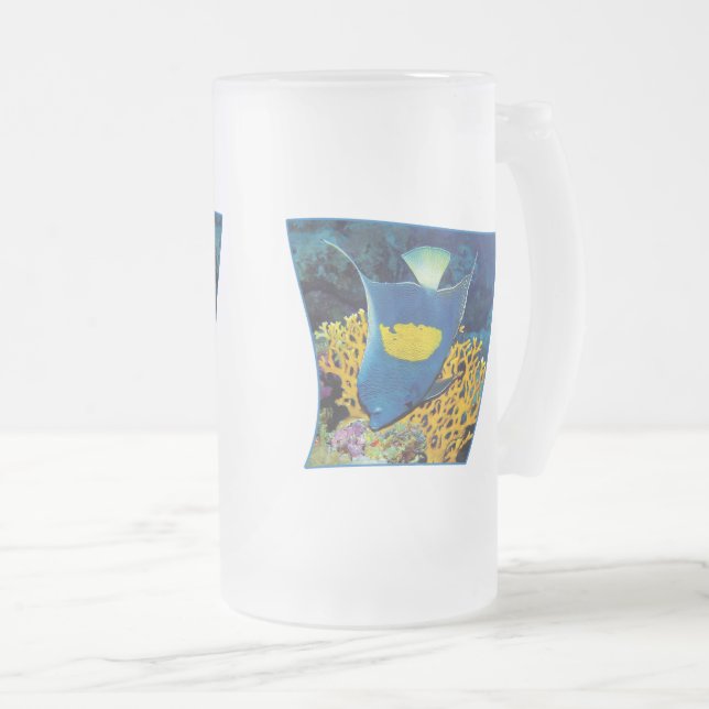 Angelfish vid korallrev - Fotografisk design | Frostat Ölglas (Framsida höger)