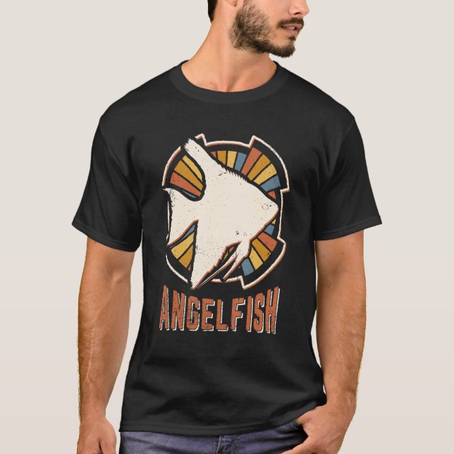 Angelfish Vintage Classic Retro Animal Kärlek T Shirt (Framsida)