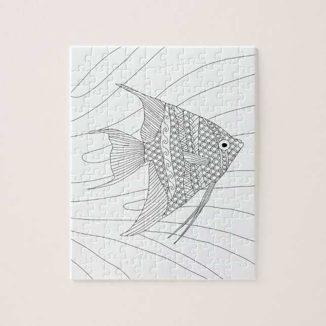 Angelfish Vuxen Coloring Puzzle Pussel (Vertikal)