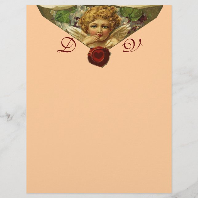 ÄNGELHJÄRTA VAXSIGILL Monogram Rosa (Framsida)
