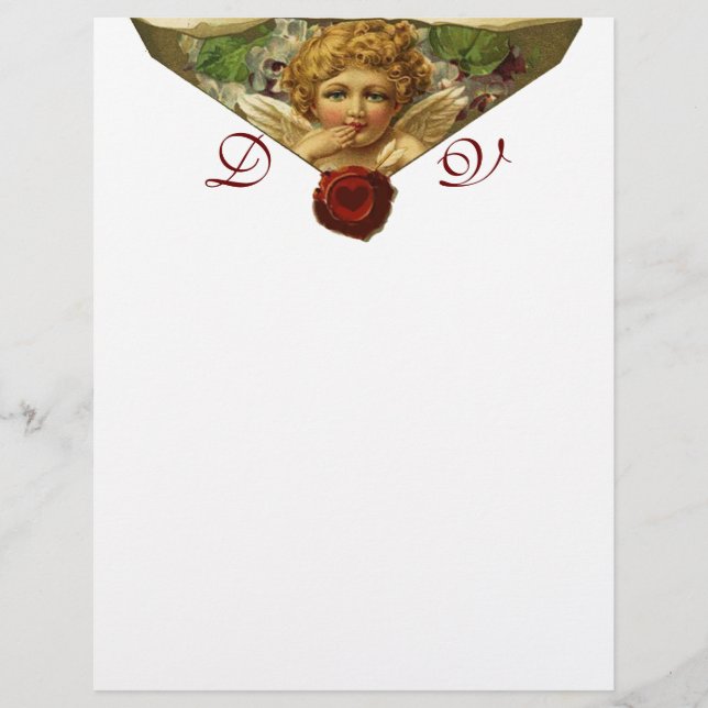 ÄNGELHJÄRTA VAXSIGILL Monogram Vitt (Framsida)