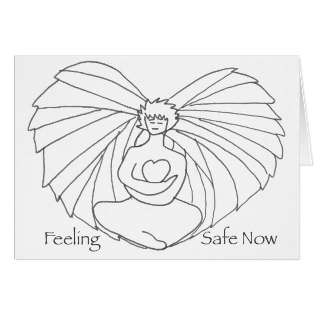 Ängelhjärtakort Hälsningskort (Framsidan Horizontal)