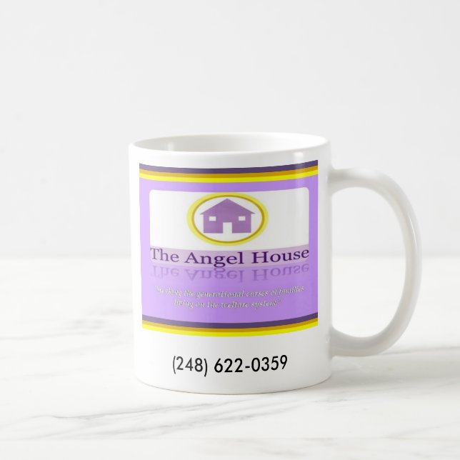 Ängelhus som vänder mot, (248) 622-0359 kaffemugg (Höger)