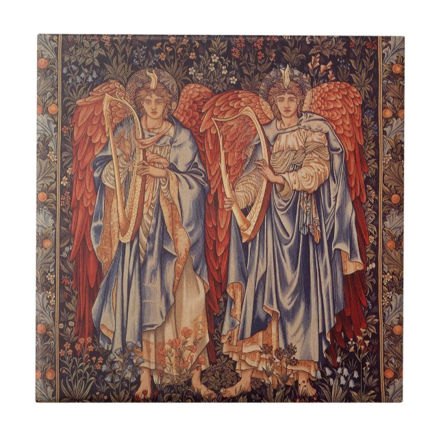 Angeli Laudantes av Herr Edward Coley Burne Jones Kakelplatta (Framsidan)