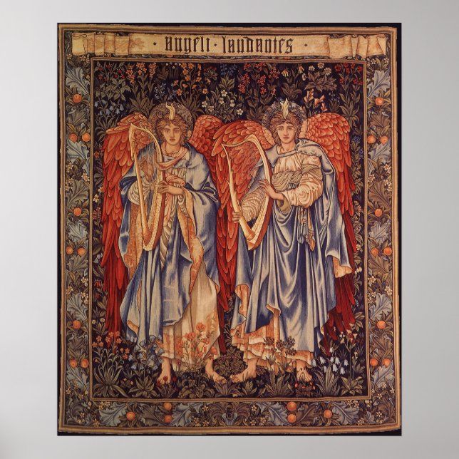 Angeli Laudantes av Herr Edward Coley Burne Jones Poster (Framsidan)