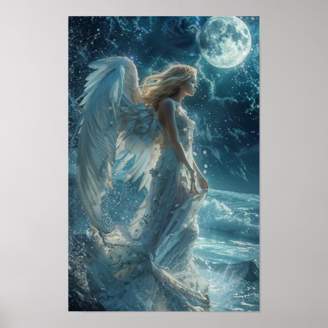 Angelic Beauty som sprider hennes Vingar Poster (Framsidan)