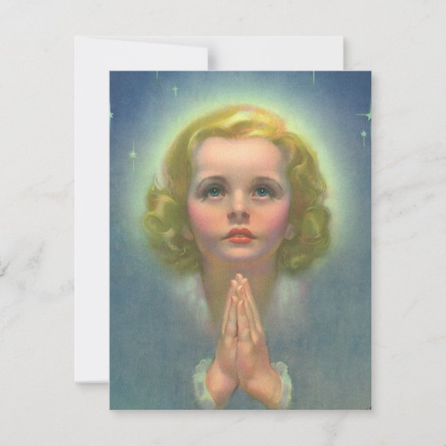 Angelic Blond Girl med Halo och Stars Praying (Framsida)