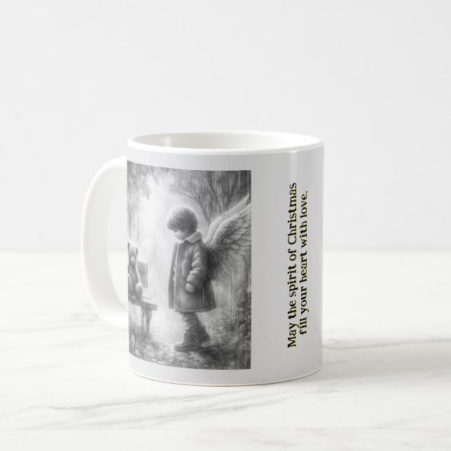 Angelic boy with Teddy Bear Kaffemugg (Framsida vänster)