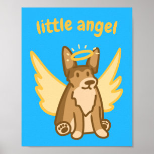 Angelic Corgi Poster