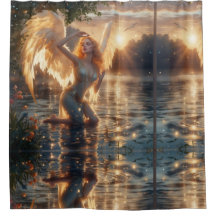 "Angelic Grace at Sunrise" Shower Curtain