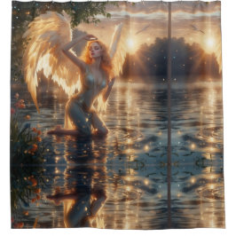 "Angelic Grace at Sunrise" Shower Curtain