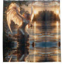 "Angelic Grace at Sunrise" Shower Curtain