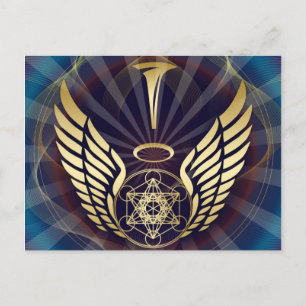 Angelic- Merkaba-Metatron cube Vykort