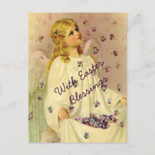 Angelic Påsk Blesses with Violets Helg Vykort