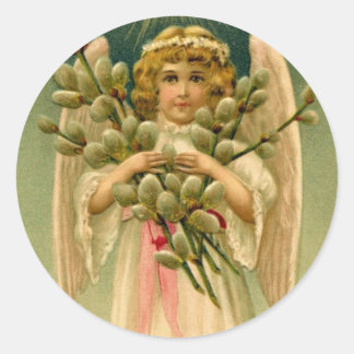 Angelic Påsk-klistermärken Runt Klistermärke