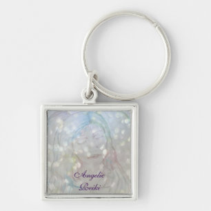 Angelic Reiki Fyrkantig Silverfärgad Nyckelring