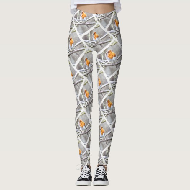 Angelic Robin Watercolor Leggings (Framsida)