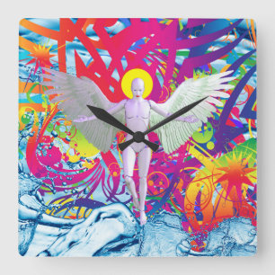 Angelic Robot Fyrkantig Klocka