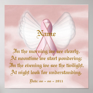 Angelic Rosa Ribbon Dikt Poster - Anpassa