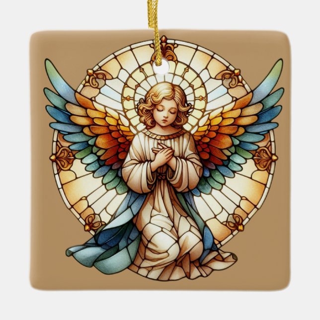 Angelic Stained Glass Reversible Julgransprydnad Keramik (Framsida)