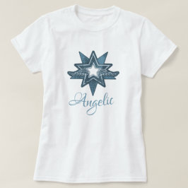 Angelic star vinge art in blue grafik t-shirt