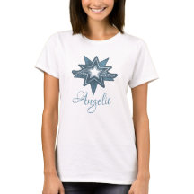 Angelic star vinge art in blue grafik t-shirt