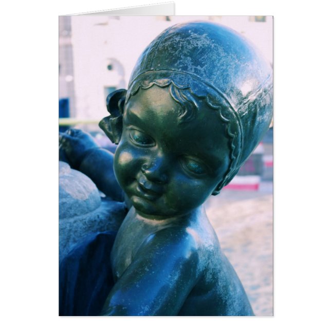 Angelic Statue Barcelona, Spanien Blank Card Hälsningskort (Framsidan)